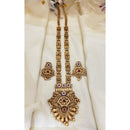Jewel Addiction Floral Motif Pota Stone And Pearl Long Set
