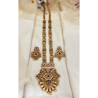 Jewel Addiction Floral Motif Pota Stone And Pearl Long Set