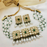 Jewel Addiction Heavy Look Polki Kundan And Beads Choker Necklace Set