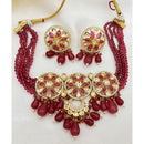 Jewel Addiction Heavy Look Polki Kundan And Beads Choker Necklace Set