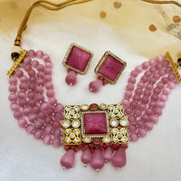 Jewel Addiction Heavy Look Polki Kundan And Beads Choker Necklace Set
