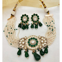 Jewel Addiction Heavy Look Polki Kundan And Beads Choker Necklace Set