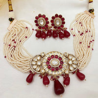 Jewel Addiction Heavy Look Polki Kundan And Beads Choker Necklace Set