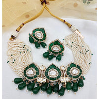Jewel Addiction Heavy Look Polki Kundan And Beads Choker Necklace Set