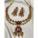 Jewel Addiction Designer Pota Stone and Pearl Elegant Necklace Set