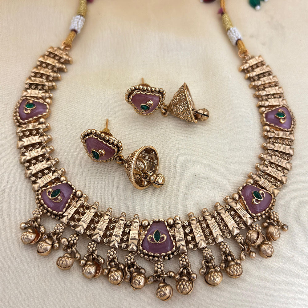 Jewel Addiction Designer Pota Stone and Pearl Elegant Necklace Set