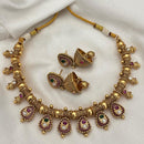 Jewel Addiction  Designer Pota Stone and Pearl Elegant Necklace Set