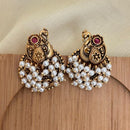 Jewel Addiction Royal Peacock Pota Stone And Pearl Stud Earrings