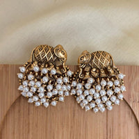 Jewel Addiction Royal Elephant Pearl Stud Earrings