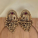 Jewel Addiction Traditional Elephant Motif Pota Stone And Pearl Dangler Earrings