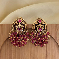 Jewel Addiction Pota Stone And Pearl Cluster Dangler Earrings