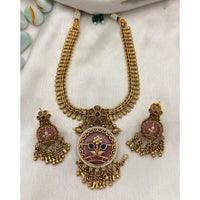 Jewel Addiction Designer Pota Stone And Pearl Necklace Set