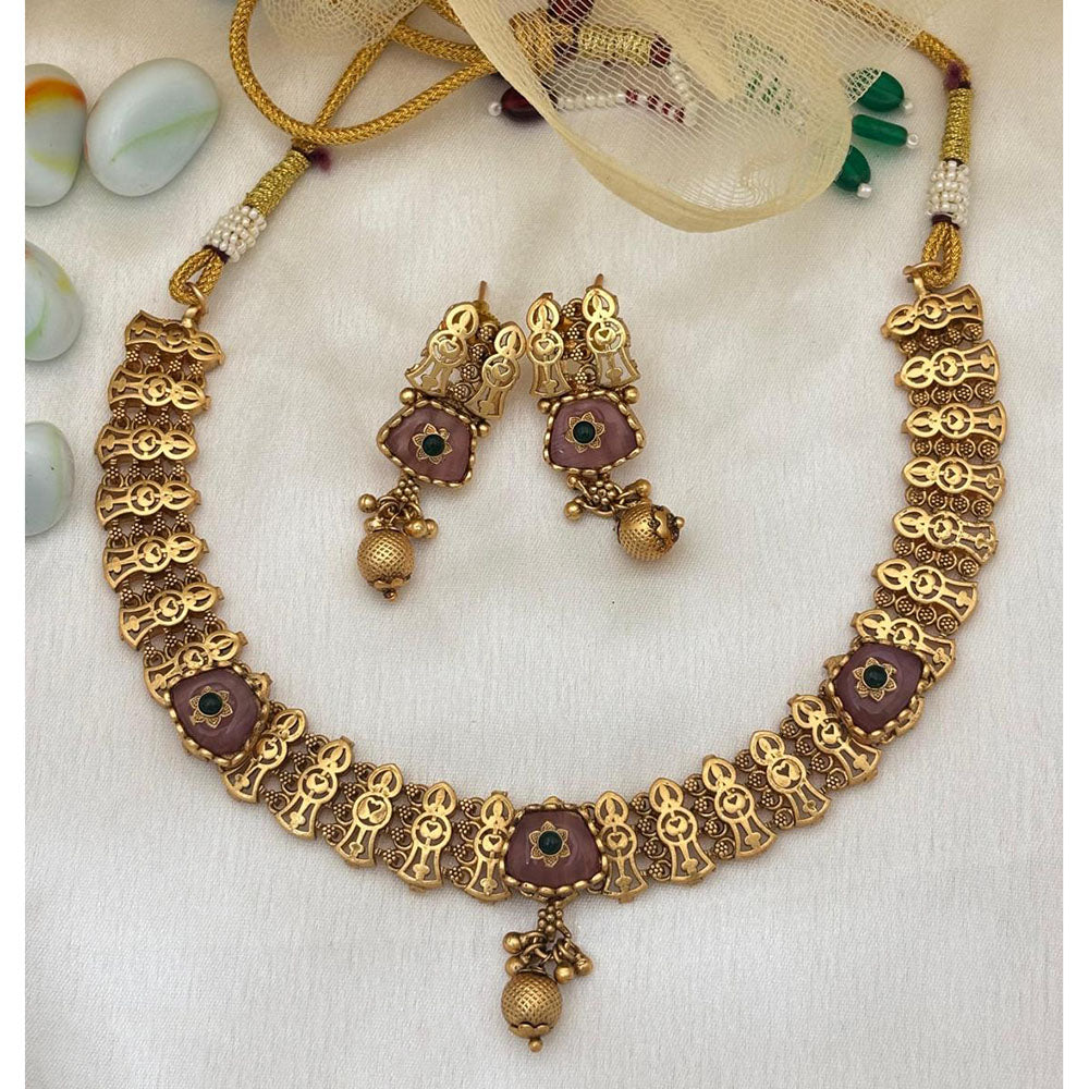 Jewel Addiction Designer Pota Stone And Pearl Necklace Set