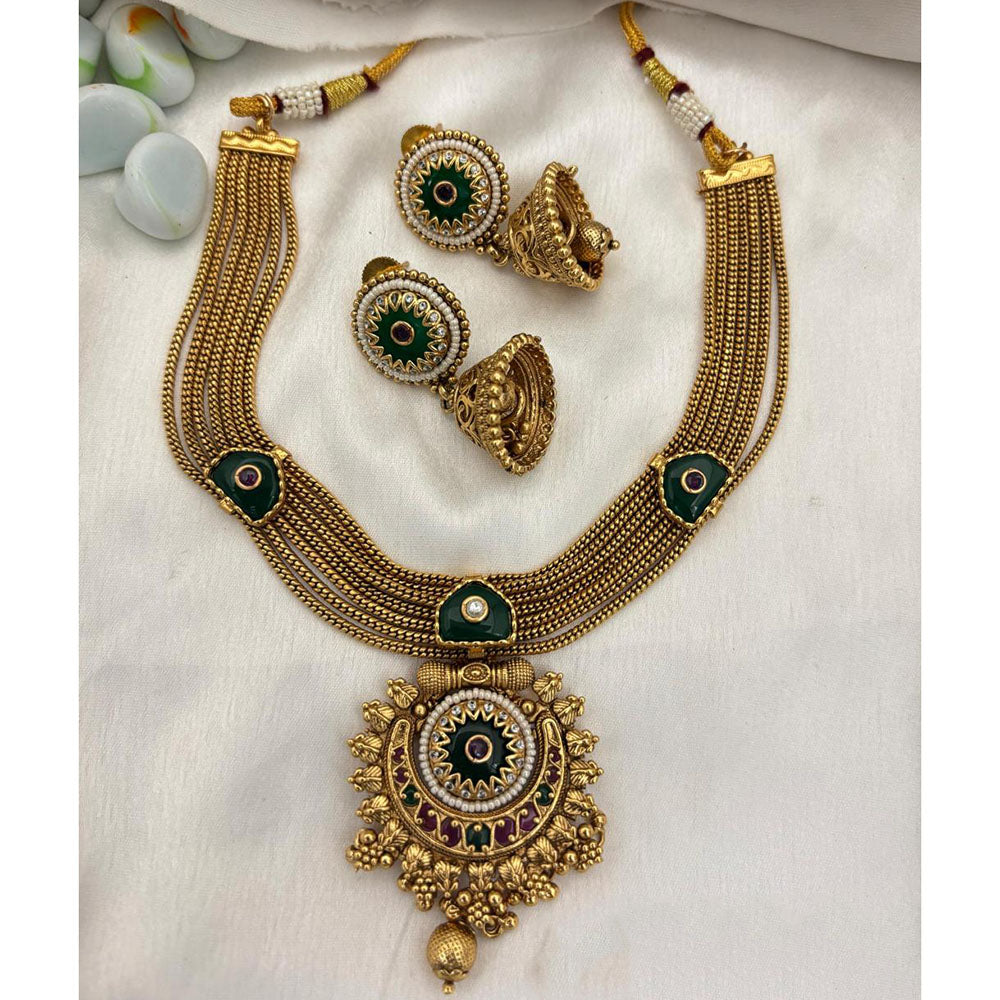 Jewel Addiction Designer Pota Stone And Pearl Necklace Set
