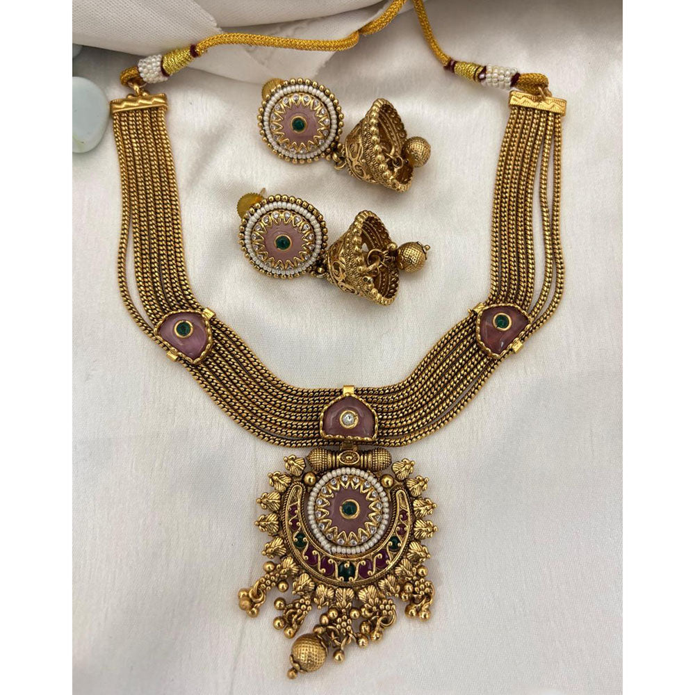 Jewel Addiction Designer Pota Stone And Pearl Necklace Set