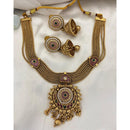 Jewel Addiction Designer Pota Stone And Pearl Necklace Set
