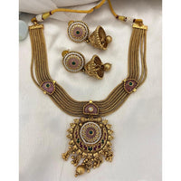 Jewel Addiction Designer Pota Stone And Pearl Necklace Set