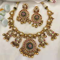 Jewel Addiction Designer Pota Stone And Pearl Necklace Set