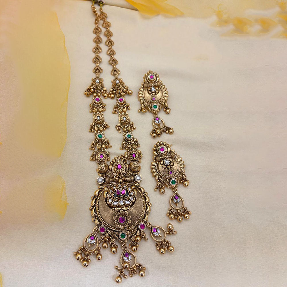 Jewel Addiction Designer Pota Stone And Pearl Long Necklace Set