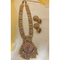 Jewel Addiction Designer Pota Stone And Pearl Long Necklace Set