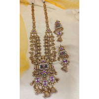 Jewel Addiction Designer Pota Stone And Pearl Long Necklace Set