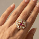 Jewel Addiction Pota Stone And Austrian Designer Finger Ring