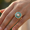 Jewel Addiction Pota Stone And Austrian Designer Finger Ring
