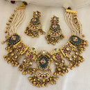 Jewel Addiction Designer Pota Stone And Pearl Necklace Set