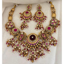 Jewel Addiction Designer Pota Stone And Pearl Necklace Set