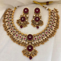 Jewel Addiction Designer Pota Stone And Pearl Necklace Set