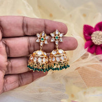 Jewel Addiction Polki Kundan Stone And Pearl Designer Jhumki Earrings