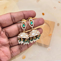 Jewel Addiction Polki Kundan Stone And Pearl Designer Jhumki Earrings