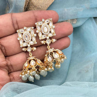 Jewel Addiction Polki Kundan Stone And Beads Designer Jhumki Earrings