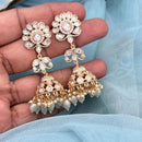 Jewel Addiction Polki Kundan Stone And Beads Designer Jhumki Earrings