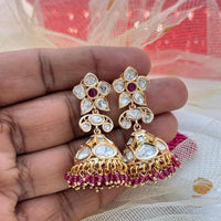 Jewel Addiction Polki Kundan Stone And Pearl Designer Jhumki Earrings