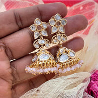 Jewel Addiction Polki Kundan Stone And Pearl Designer Jhumki Earrings