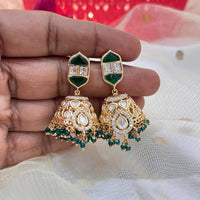 Jewel Addiction Polki Kundan Stone And Pearl Designer Jhumki Earrings