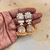 Jewel Addiction Polki Kundan Stone And Pearl Designer Jhumki Earrings
