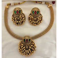 Jewel Addiction Ethnic Pota Stone And Pearl Necklace Set 
