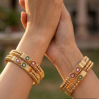 Jewel Addiction Royal Pota Stone Bangles Set 