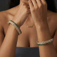 Jewel Addiction Designer Polki Kundan Stone Bangle Set