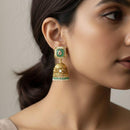 Jewel Addiction Designer Pota Stone And Pearl Jhumki Earrings