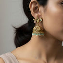 Jewel Addiction Designer Pota Stone And Pearl Jhumki Earrings