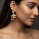 Jewel Addiction Designer Pota Stone And Pearl Elephant Jhumki Earrings
