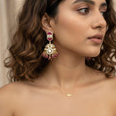 Jewel Addiction Polki Kundan Stone And Beads Designer Jhumki Earrings