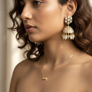 Jewel Addiction Polki Kundan Stone And Beads Designer Jhumki Earrings