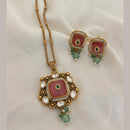 Jewel Addiction Pota Stone And Pearl Designer Pendant Set