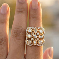 Jewel Addiction Pota Stone And Austrian Designer Finger Ring