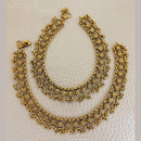 Jewel Addiction Traditional Antique-Finish  Floral Motifs Anklets