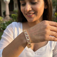 Jewel Addiction Designer Polki Kundan Stone Bangles Set 